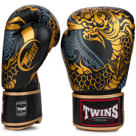 Twins Black & Gold Nagas Muay Thai Gloves