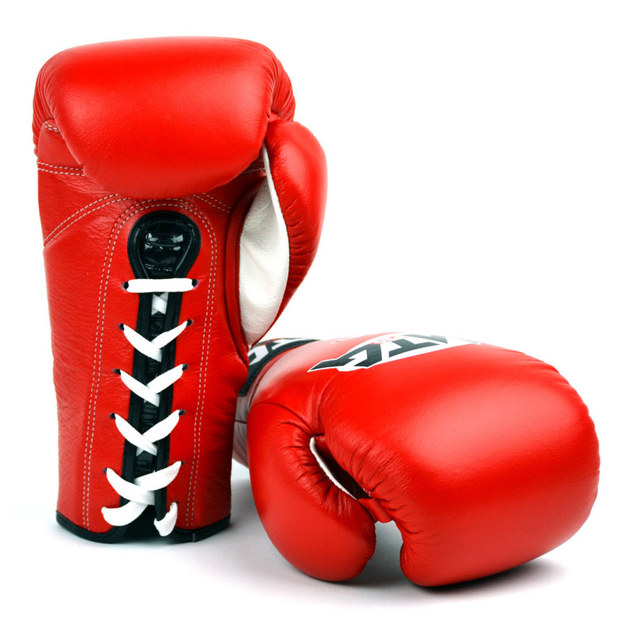 MTG Pro Competition Lace-up Boxing Gloves Red